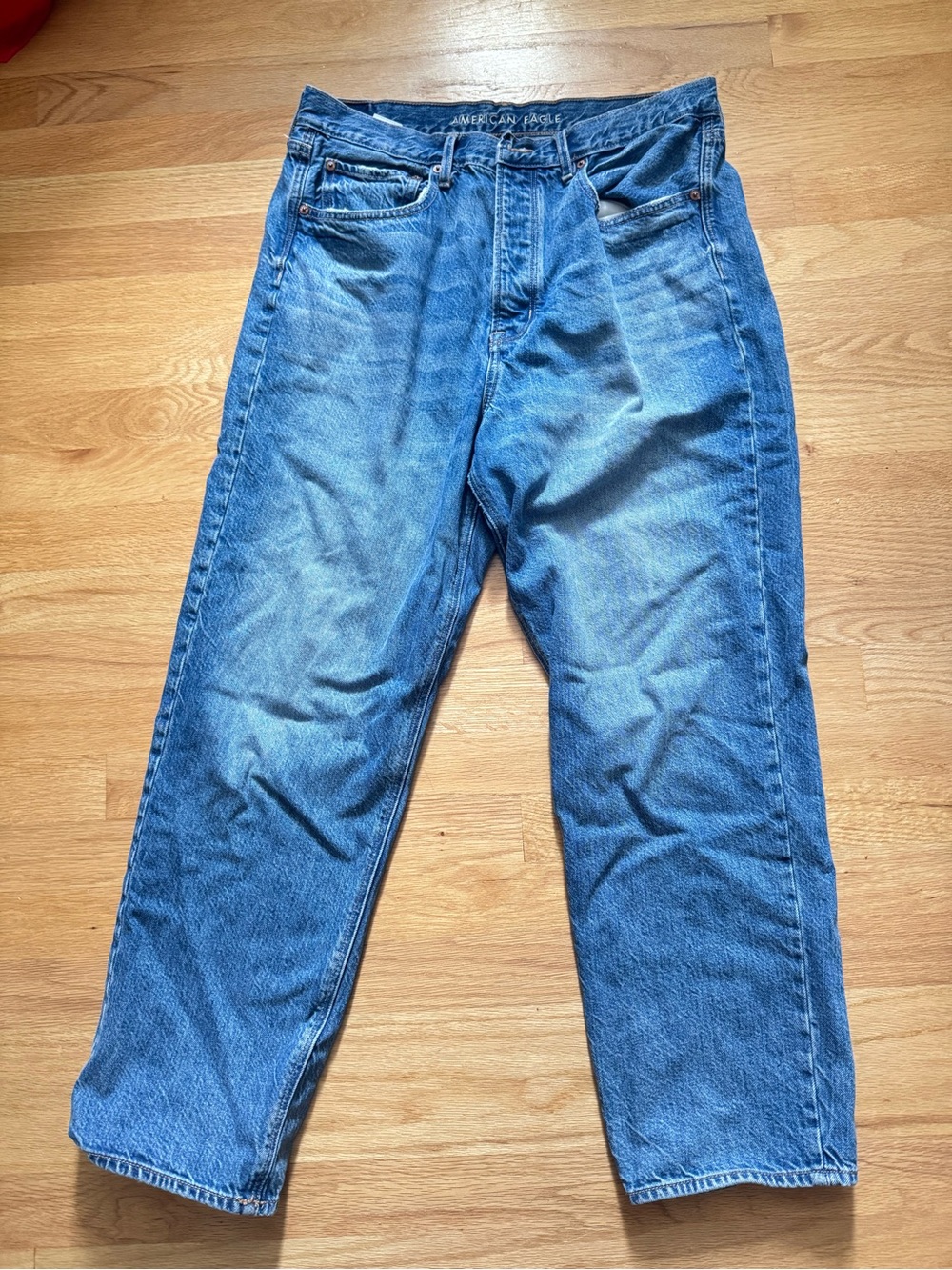 American Eagle Outfitters Women's Light Blue High-Rise Jeans